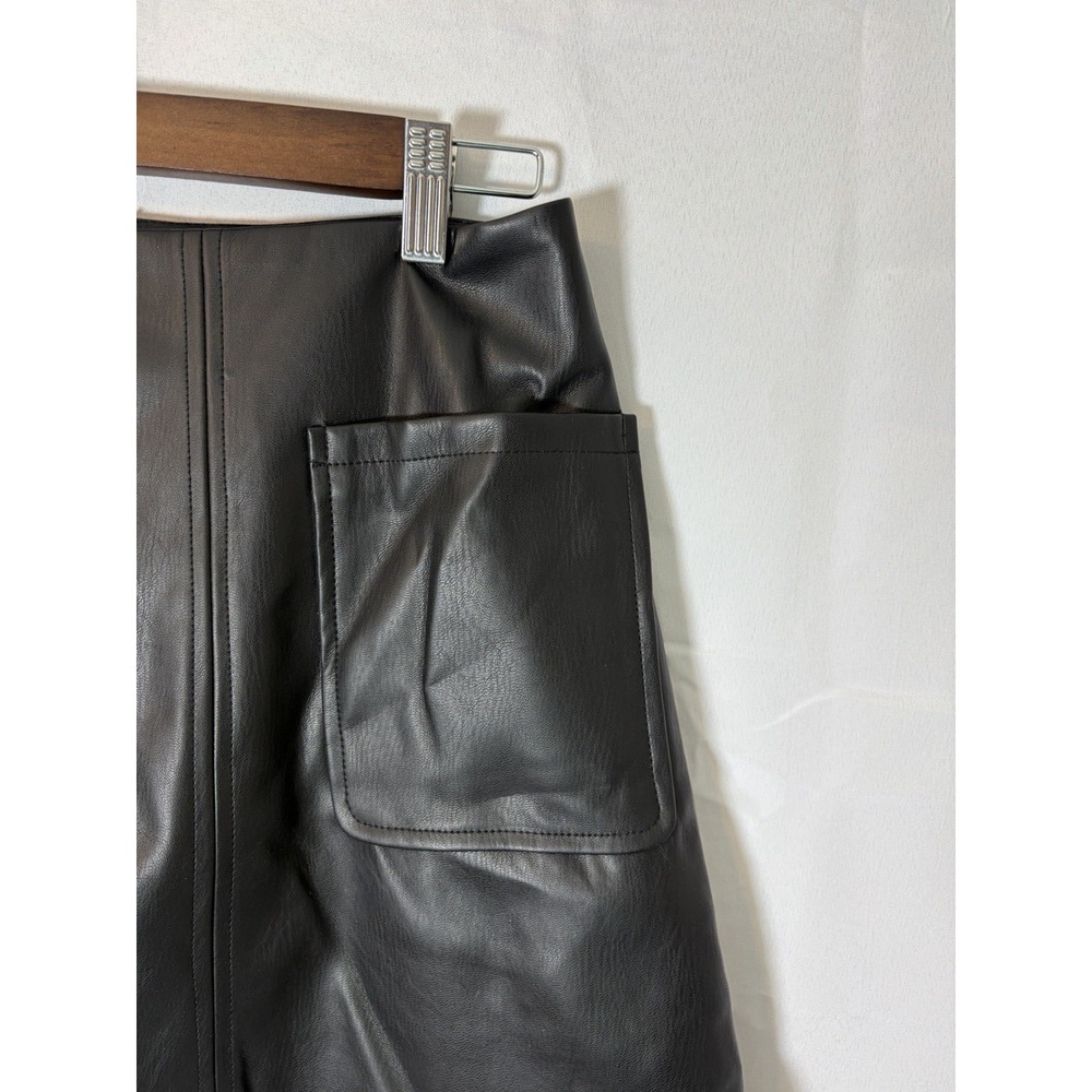 Anthropologie Maeve Faux Leather Mini Skirt Womens Size xs Front Zip Preppy - Picture 5 of 10